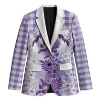 Aloha Hawaii Palaka Blazer Purple Plumeria Lei LT05 Unisex Purple - Polynesian Pride