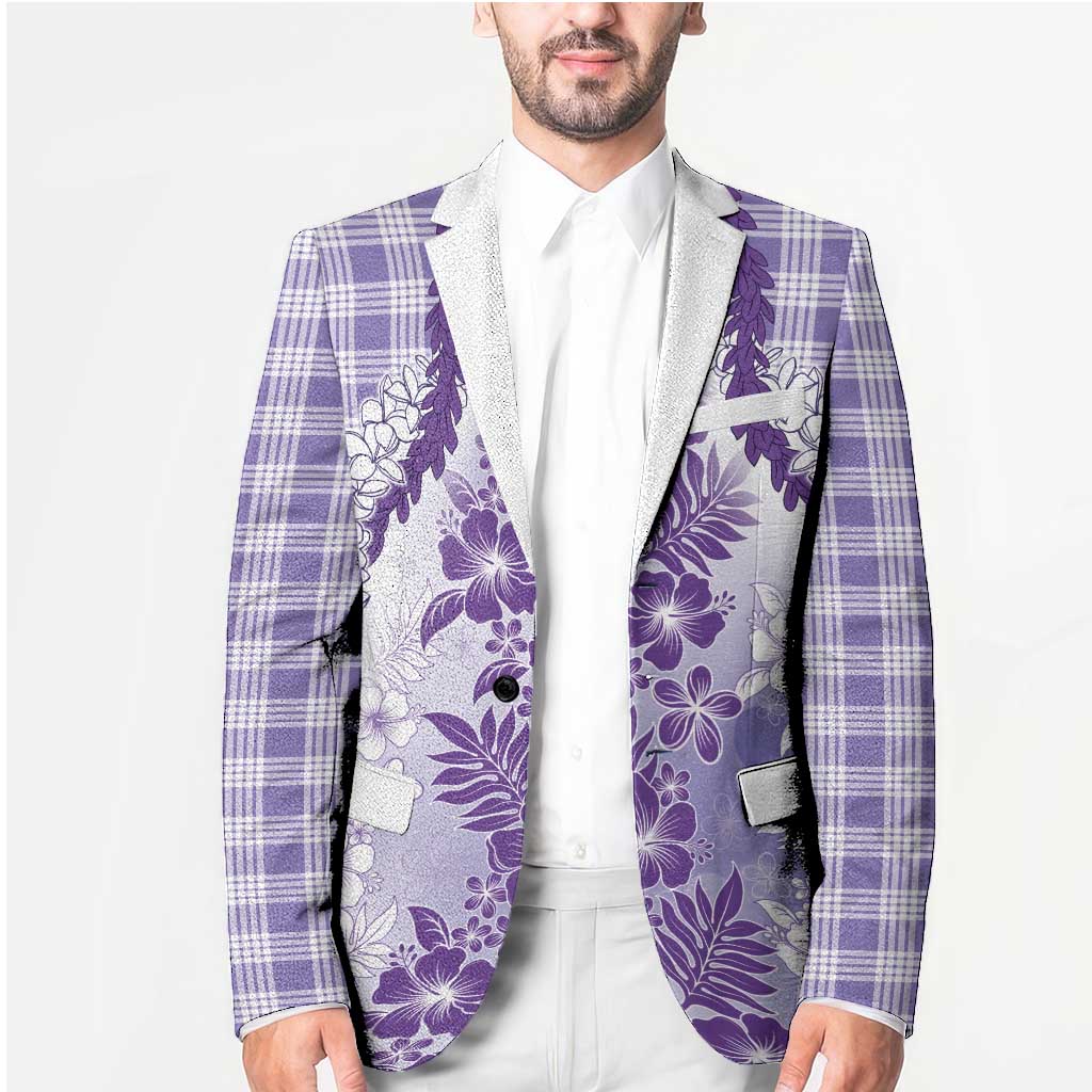 Aloha Hawaii Palaka Blazer Purple Plumeria Lei LT05 - Polynesian Pride