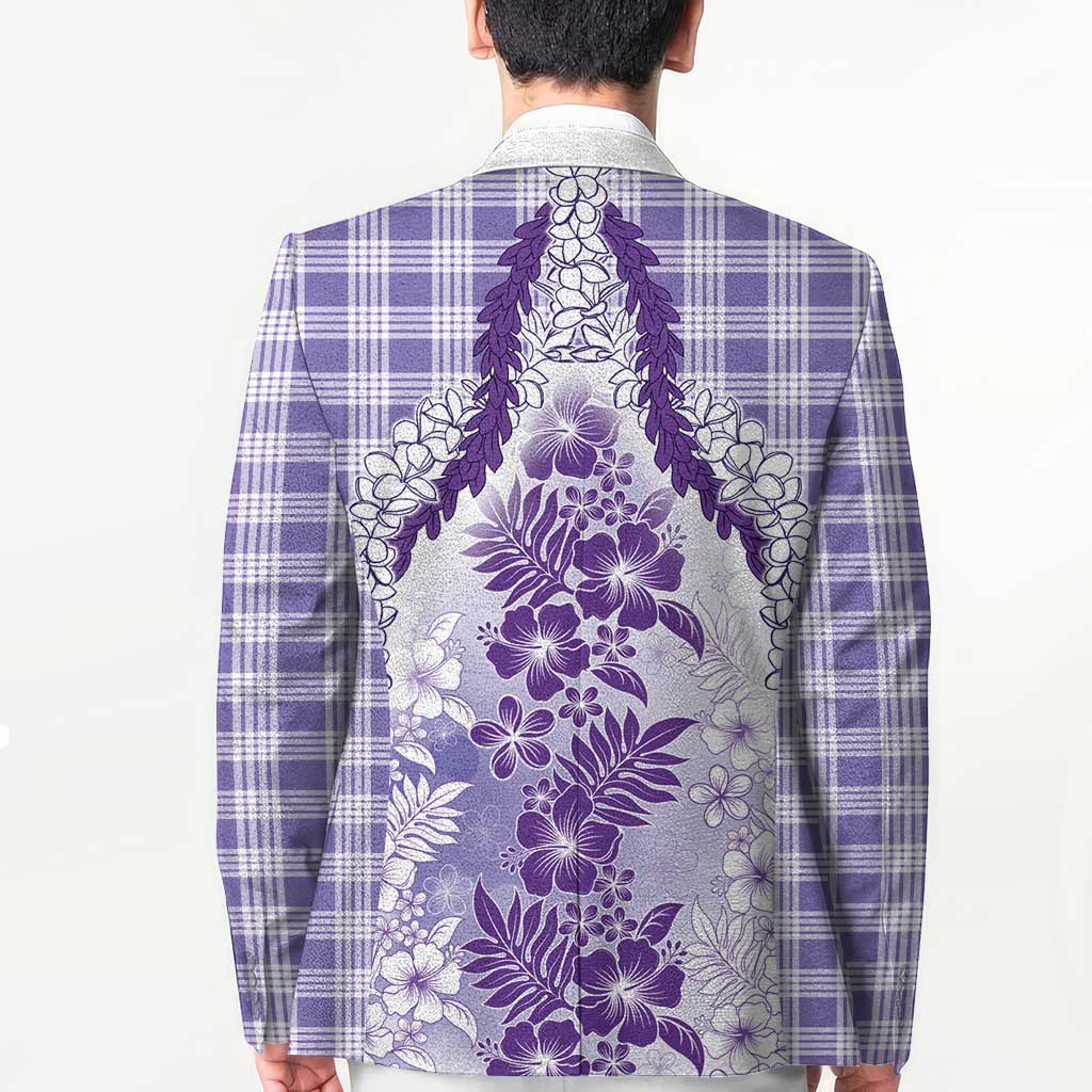 Aloha Hawaii Palaka Blazer Purple Plumeria Lei LT05 - Polynesian Pride