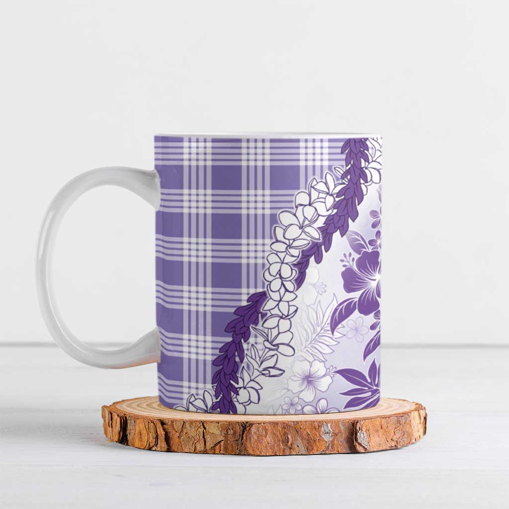 Aloha Hawaii Palaka Ceramic Mug Purple Plumeria Lei LT05 Purple - Polynesian Pride
