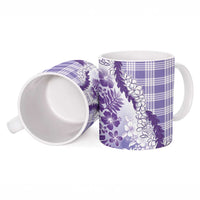 Aloha Hawaii Palaka Ceramic Mug Purple Plumeria Lei LT05 - Polynesian Pride