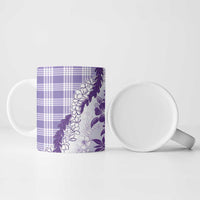 Aloha Hawaii Palaka Ceramic Mug Purple Plumeria Lei LT05 - Polynesian Pride