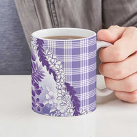 Aloha Hawaii Palaka Ceramic Mug Purple Plumeria Lei LT05 - Polynesian Pride