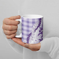 Aloha Hawaii Palaka Ceramic Mug Purple Plumeria Lei LT05 - Polynesian Pride