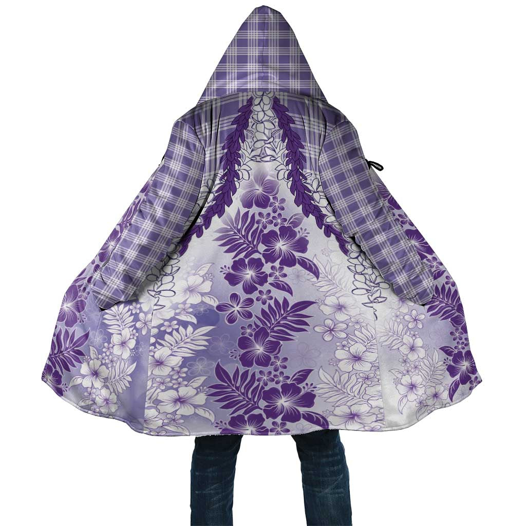 Aloha Hawaii Palaka Cloak Purple Plumeria Lei LT05 Unisex Purple - Polynesian Pride