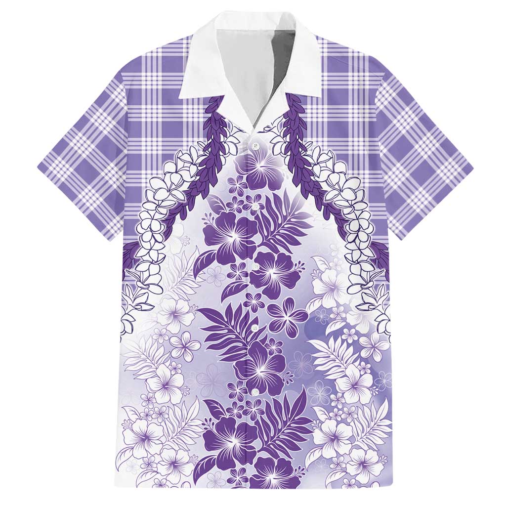 Aloha Hawaii Palaka Hawaiian Shirt Purple Plumeria Lei LT05 Purple - Polynesian Pride