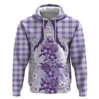 Aloha Hawaii Palaka Hoodie Purple Plumeria Lei LT05 Pullover Hoodie Purple - Polynesian Pride