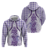 Aloha Hawaii Palaka Hoodie Purple Plumeria Lei LT05 - Polynesian Pride
