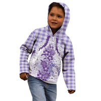 Aloha Hawaii Palaka Kid Hoodie Purple Plumeria Lei LT05 - Polynesian Pride