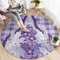 Aloha Hawaii Palaka Round Carpet Purple Plumeria Lei LT05 - Polynesian Pride
