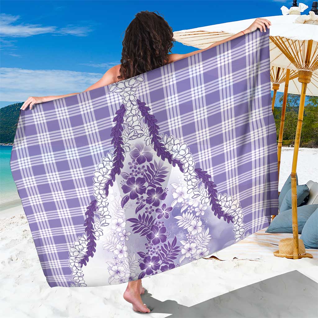 Aloha Hawaii Palaka Sarong Purple Plumeria Lei LT05 One Size 44 x 66 inches Purple - Polynesian Pride