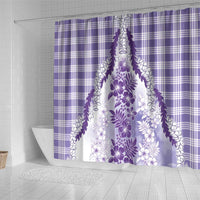 Aloha Hawaii Palaka Shower Curtain Purple Plumeria Lei LT05 - Polynesian Pride