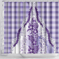 Aloha Hawaii Palaka Shower Curtain Purple Plumeria Lei LT05 - Polynesian Pride