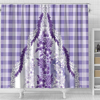 Aloha Hawaii Palaka Shower Curtain Purple Plumeria Lei LT05 - Polynesian Pride