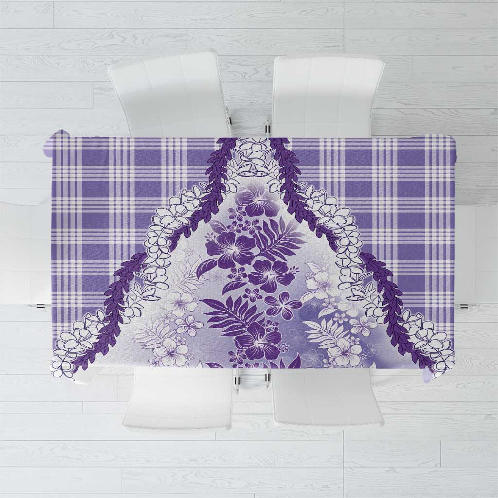 Aloha Hawaii Palaka Tablecloth Purple Plumeria Lei LT05 Purple - Polynesian Pride