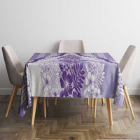 Aloha Hawaii Palaka Tablecloth Purple Plumeria Lei LT05 - Polynesian Pride