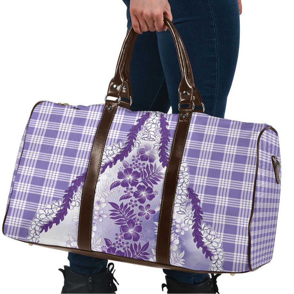Aloha Hawaii Palaka Travel Bag Purple Plumeria Lei LT05 - Polynesian Pride