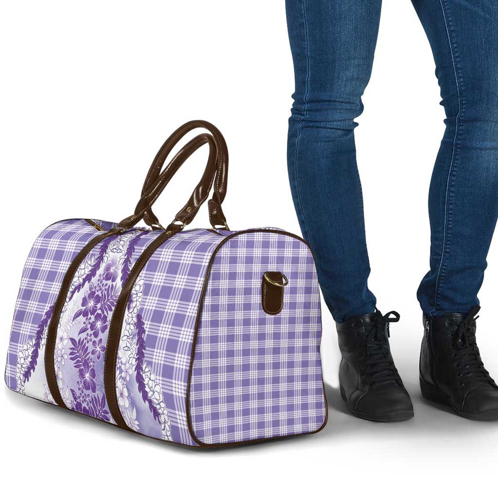 Aloha Hawaii Palaka Travel Bag Purple Plumeria Lei LT05 - Polynesian Pride