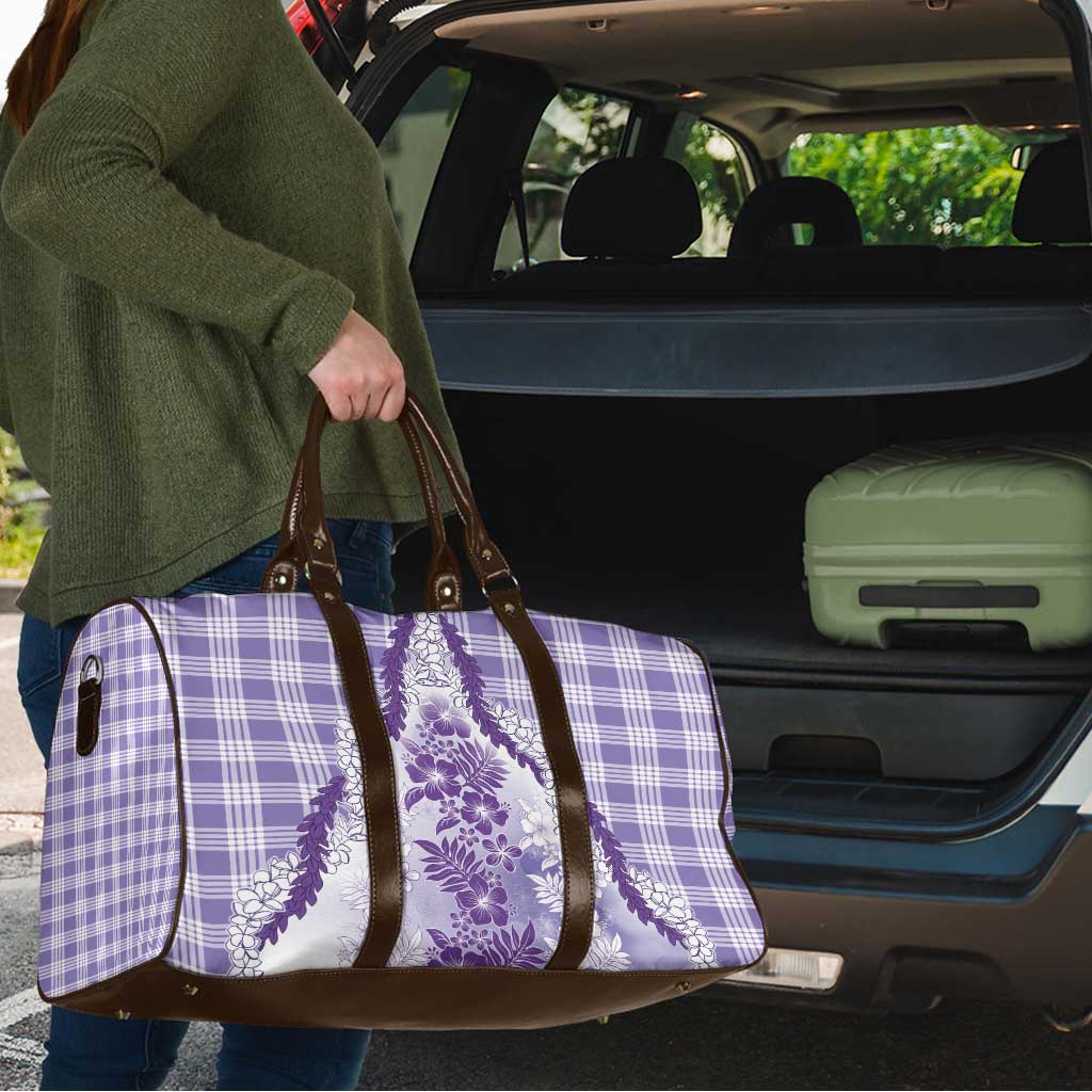 Aloha Hawaii Palaka Travel Bag Purple Plumeria Lei LT05 - Polynesian Pride