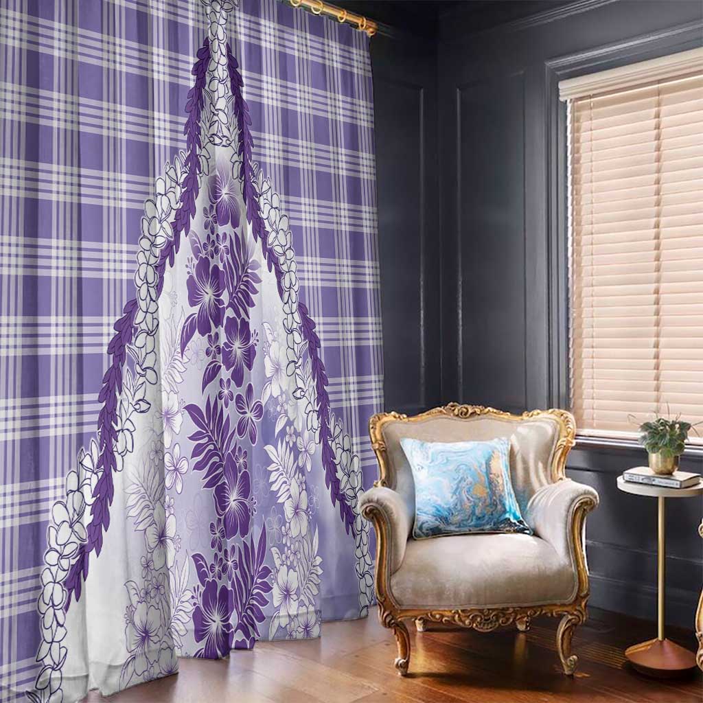 Aloha Hawaii Palaka Window Curtain Purple Plumeria Lei LT05 - Polynesian Pride