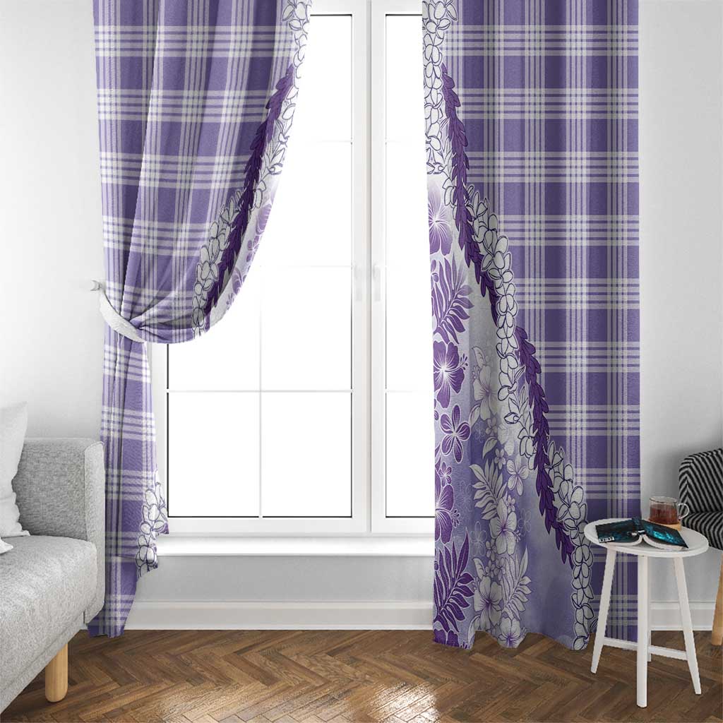Aloha Hawaii Palaka Window Curtain Purple Plumeria Lei LT05 - Polynesian Pride