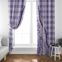 Aloha Hawaii Palaka Window Curtain Purple Plumeria Lei LT05 - Polynesian Pride