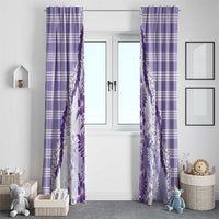 Aloha Hawaii Palaka Window Curtain Purple Plumeria Lei LT05 - Polynesian Pride
