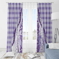 Aloha Hawaii Palaka Window Curtain Purple Plumeria Lei LT05 - Polynesian Pride
