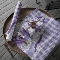 Aloha Hawaii Palaka Wrapping Paper Purple Plumeria Lei LT05 - Polynesian Pride