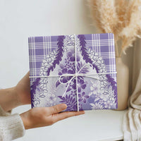 Aloha Hawaii Palaka Wrapping Paper Purple Plumeria Lei LT05 - Polynesian Pride