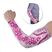Aloha Hawaii Palaka Arm Sleeves Pink Plumeria Lei LT05 Set of 2 Pink - Polynesian Pride