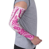 Aloha Hawaii Palaka Arm Sleeves Pink Plumeria Lei LT05 - Polynesian Pride