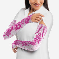 Aloha Hawaii Palaka Arm Sleeves Pink Plumeria Lei LT05 - Polynesian Pride