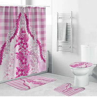 Aloha Hawaii Palaka Bathroom Set Pink Plumeria Lei LT05 Bathroom Set (4 pcs) Pink - Polynesian Pride