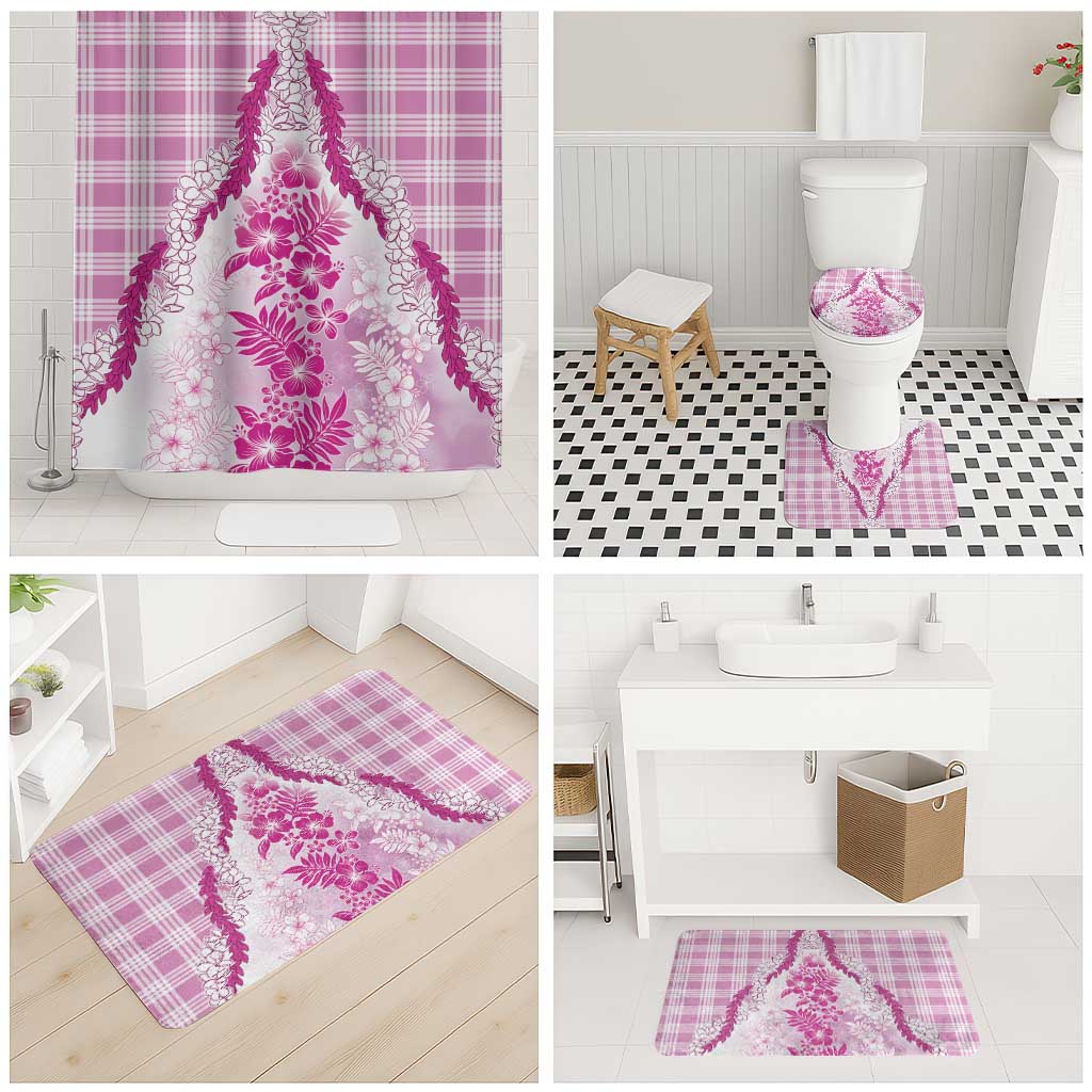 Aloha Hawaii Palaka Bathroom Set Pink Plumeria Lei LT05 - Polynesian Pride