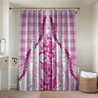 Aloha Hawaii Palaka Bathroom Set Pink Plumeria Lei LT05 Shower Curtain Only Pink - Polynesian Pride