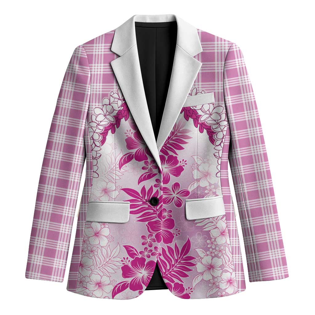 Aloha Hawaii Palaka Blazer Pink Plumeria Lei LT05 Unisex Pink - Polynesian Pride