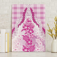 Aloha Hawaii Palaka Canvas Wall Art Pink Plumeria Lei LT05 Without Frame Pink - Polynesian Pride