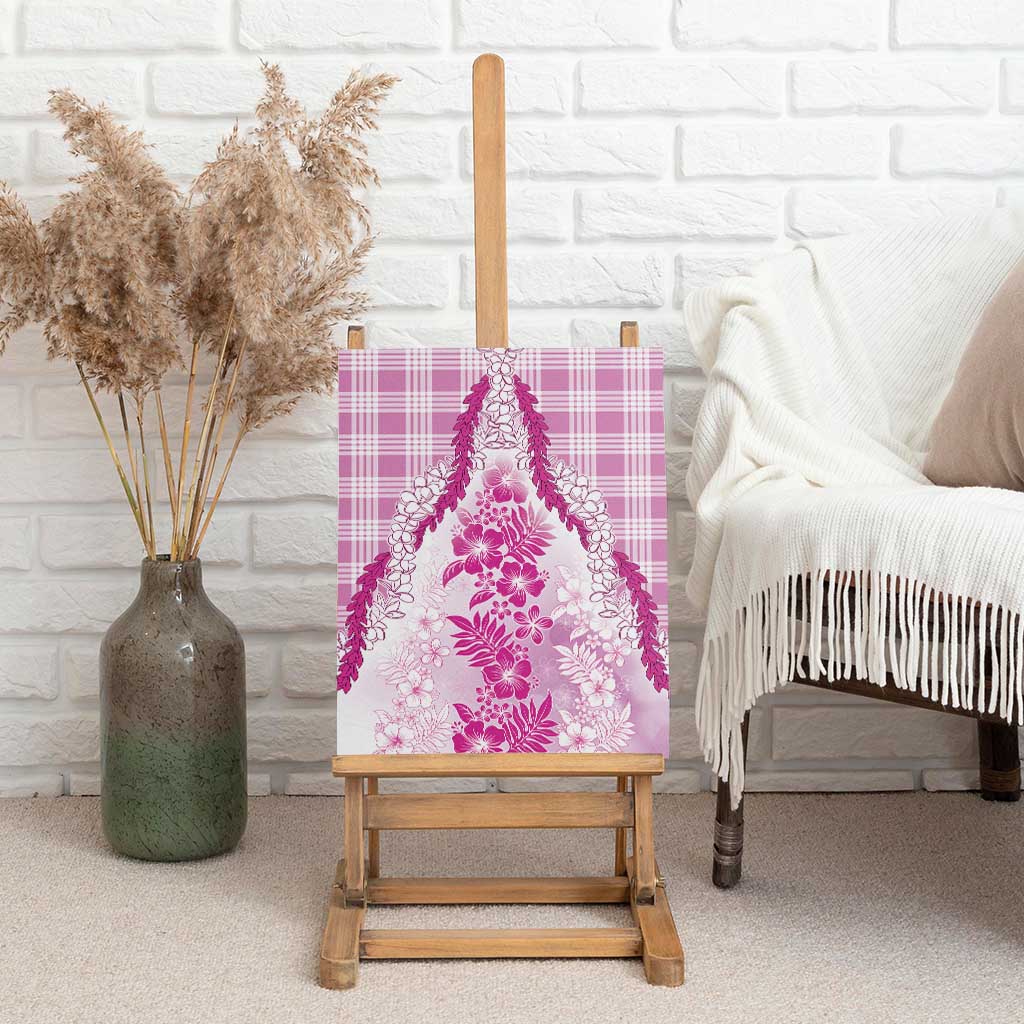 Aloha Hawaii Palaka Canvas Wall Art Pink Plumeria Lei LT05 - Polynesian Pride