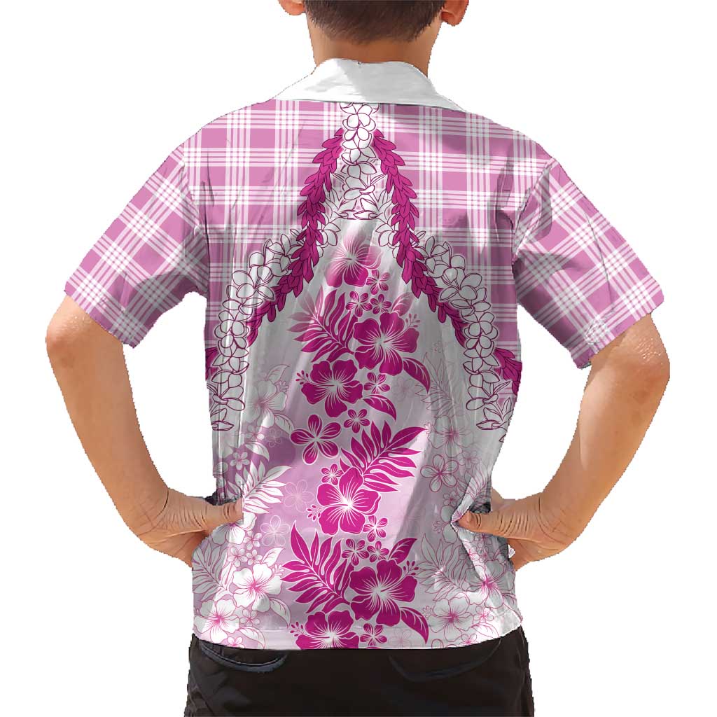 Aloha Hawaii Palaka Hawaiian Shirt Pink Plumeria Lei LT05 - Polynesian Pride