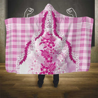 Aloha Hawaii Palaka Hooded Blanket Pink Plumeria Lei LT05 - Polynesian Pride