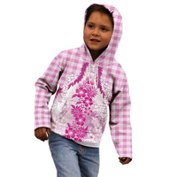 Aloha Hawaii Palaka Kid Hoodie Pink Plumeria Lei LT05 - Polynesian Pride