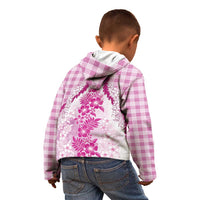 Aloha Hawaii Palaka Kid Hoodie Pink Plumeria Lei LT05 - Polynesian Pride