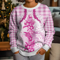 Aloha Hawaii Palaka Kid Ugly Christmas Sweater Pink Plumeria Lei LT05 - Polynesian Pride