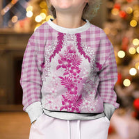 Aloha Hawaii Palaka Kid Ugly Christmas Sweater Pink Plumeria Lei LT05 - Polynesian Pride