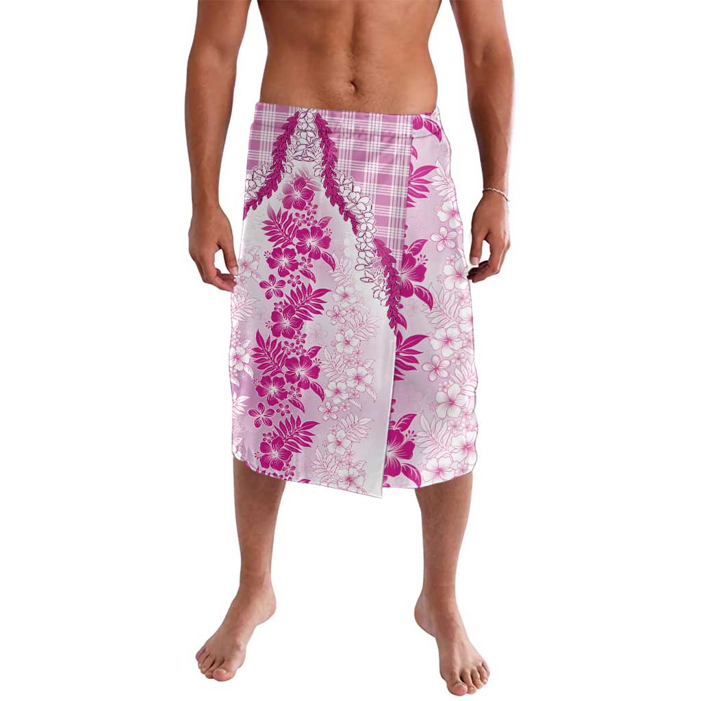 Aloha Hawaii Palaka Lavalava Pink Plumeria Lei LT05 Pink - Polynesian Pride