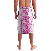 Aloha Hawaii Palaka Lavalava Pink Plumeria Lei LT05 - Polynesian Pride