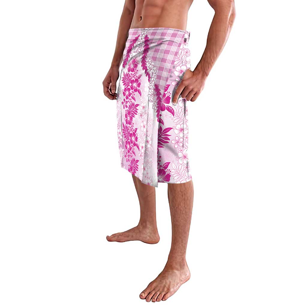 Aloha Hawaii Palaka Lavalava Pink Plumeria Lei LT05 - Polynesian Pride