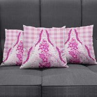 Aloha Hawaii Palaka Pillow Cover Pink Plumeria Lei LT05 - Polynesian Pride