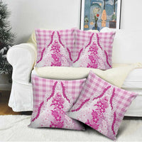Aloha Hawaii Palaka Pillow Cover Pink Plumeria Lei LT05 - Polynesian Pride